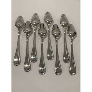 Set Of 8 Vintage Serrated edge citrus Oneida Stainless Steel Demitasse Spoons 4.